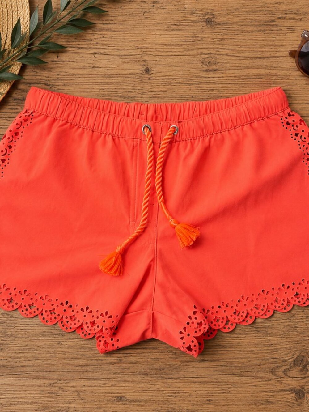 Seafolly Bella Vacation Shorts Size S Coral Orange Pool Boat Beach Shorts
